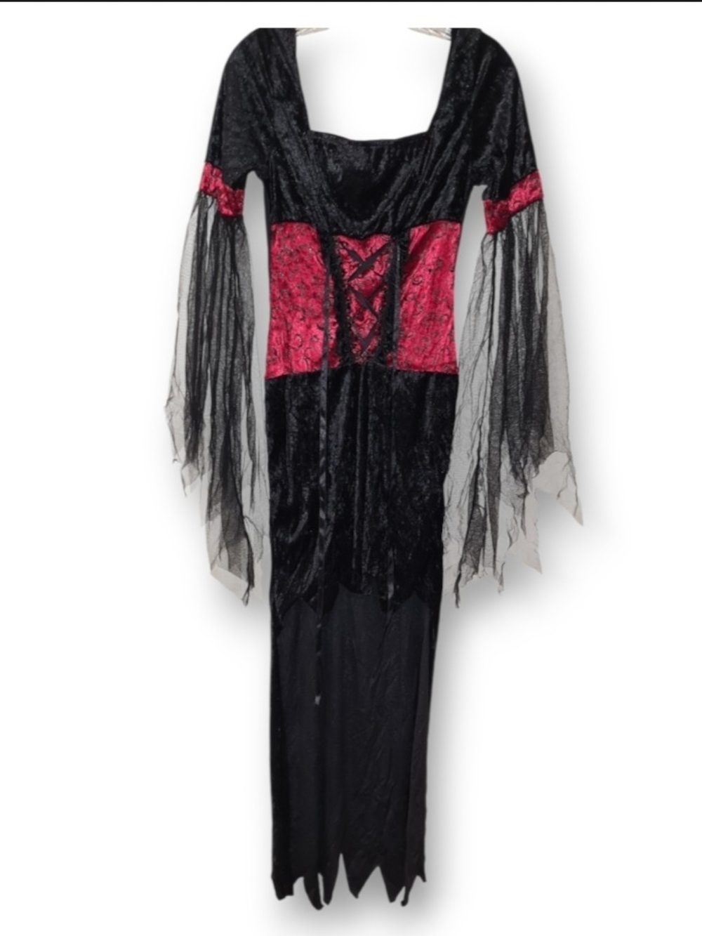 Black and Red Gothic Vampire or Witch Costume for Women size medium